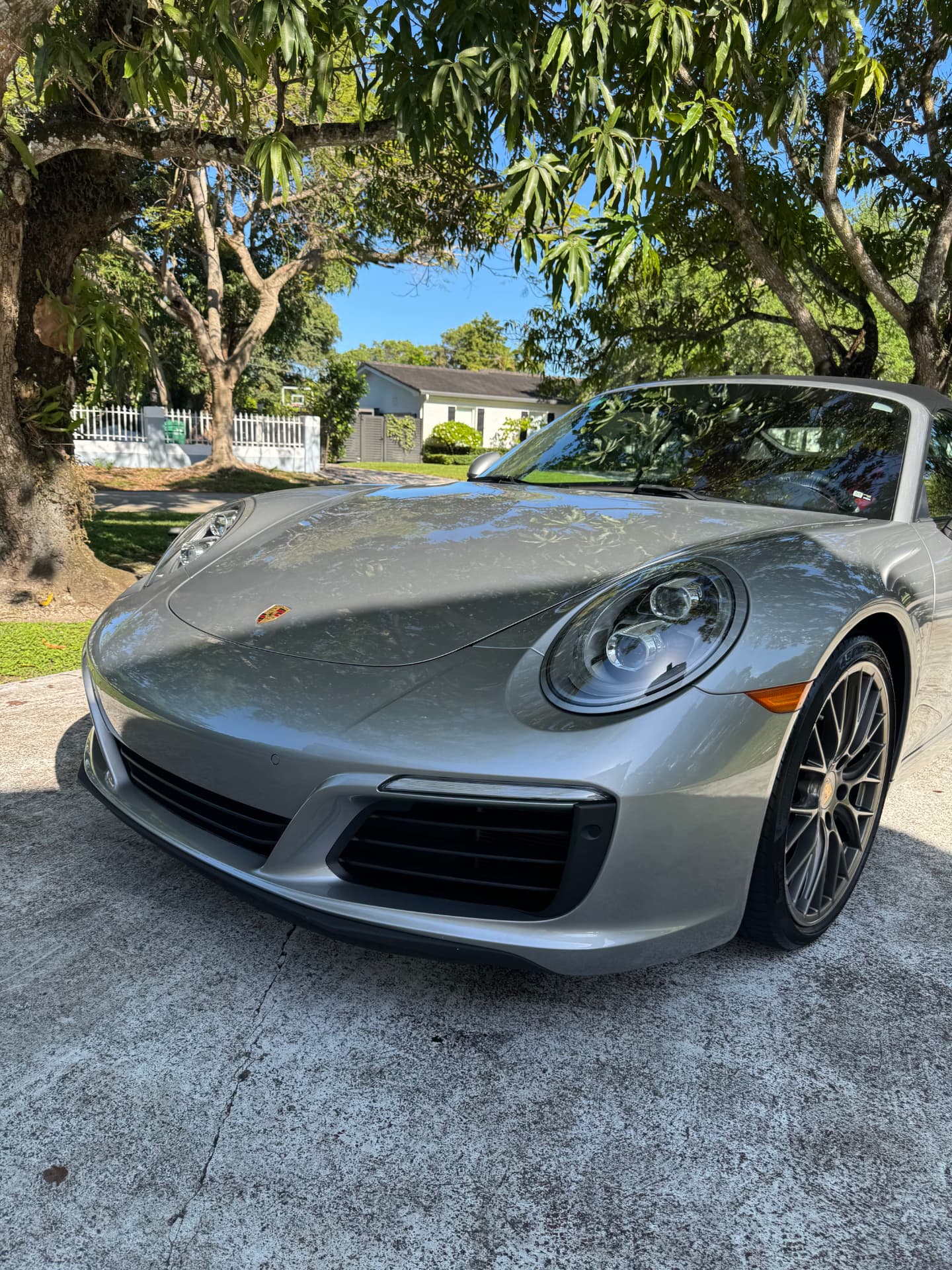Front end of a silver classic, freshly coated