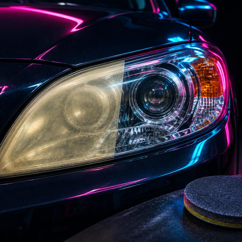 Headlight Restoration example